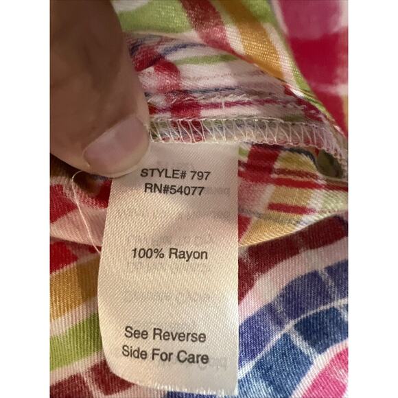 CAbi 797 Cirque Plaid Button Down Long Sleeve Shirt Womens Blouse Rayon Medium - Picture 8 of 9